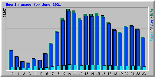 Hourly usage for June 2021